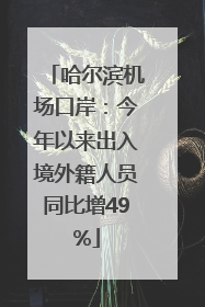 哈尔滨机场口岸：今年以来出入境外籍人员同比增49%