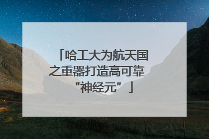 哈工大为航天国之重器打造高可靠“神经元”