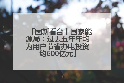 国新看台丨国家能源局：过去五年年均为用户节省办电投资约600亿元