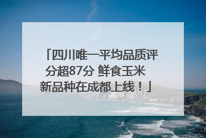 四川唯一平均品质评分超87分 鲜食玉米新品种在成都上线！