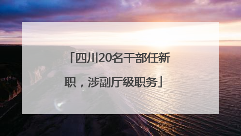 四川20名干部任新职，涉副厅级职务