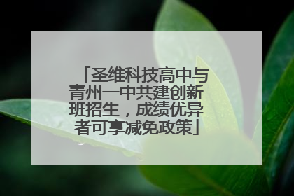 圣维科技高中与青州一中共建创新班招生，成绩优异者可享减免政策