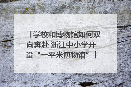 学校和博物馆如何双向奔赴 浙江中小学开设“一平米博物馆”