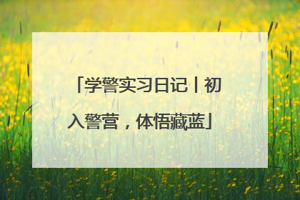 学警实习日记丨初入警营，体悟藏蓝