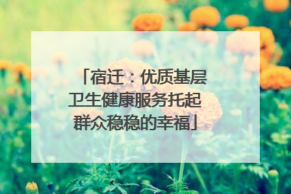 宿迁：优质基层卫生健康服务托起群众稳稳的幸福