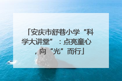 安庆市舒巷小学“科学大讲堂”：点亮童心，向“光”而行