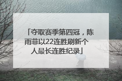 夺取赛季第四冠，陈雨菲以22连胜刷新个人最长连胜纪录