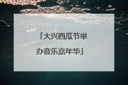 大兴西瓜节举办音乐嘉年华