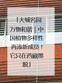 大城名园 万物和谐｜中国植物多样性再添新成员！它只在西藏墨脱