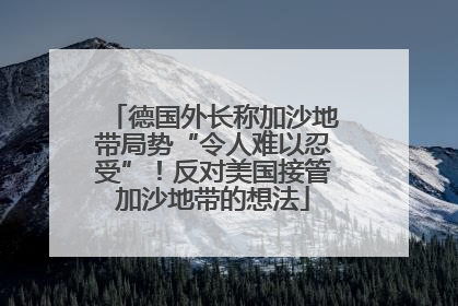 德国外长称加沙地带局势“令人难以忍受”！反对美国接管加沙地带的想法