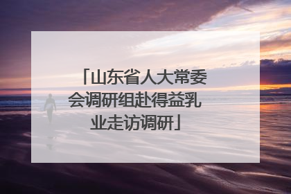 山东省人大常委会调研组赴得益乳业走访调研