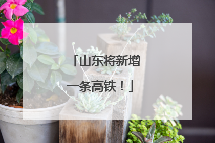 山东将新增一条高铁！