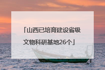 山西已培育建设省级文物科研基地26个