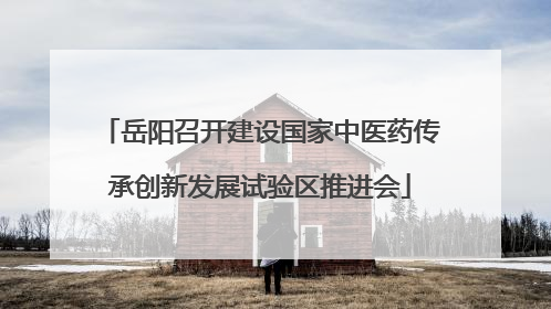 岳阳召开建设国家中医药传承创新发展试验区推进会