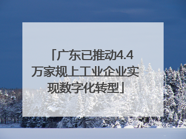 广东已推动4.4万家规上工业企业实现数字化转型