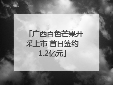 广西百色芒果开采上市 首日签约1.2亿元
