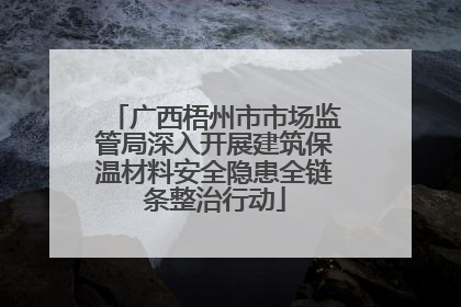 广西梧州市市场监管局深入开展建筑保温材料安全隐患全链条整治行动