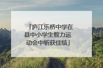 庐江乐桥中学在县中小学生智力运动会中斩获佳绩