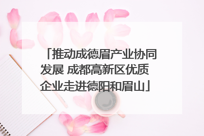 推动成德眉产业协同发展 成都高新区优质企业走进德阳和眉山