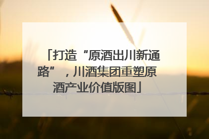 打造“原酒出川新通路”，川酒集团重塑原酒产业价值版图