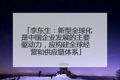 李东生：新型全球化是中国企业发展的主要驱动力，应构建全球经营和供应链体系