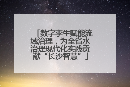数字孪生赋能流域治理，为全省水治理现代化实践贡献“长沙智慧”