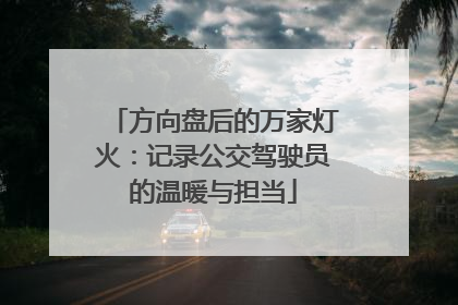 方向盘后的万家灯火：记录公交驾驶员的温暖与担当