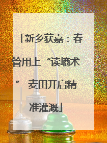 新乡获嘉：春管用上“读墒术” 麦田开启精准灌溉