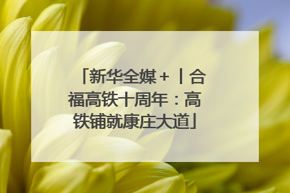 新华全媒＋丨合福高铁十周年：高铁铺就康庄大道