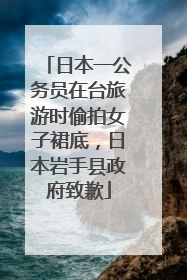 日本一公务员在台旅游时偷拍女子裙底，日本岩手县政府致歉