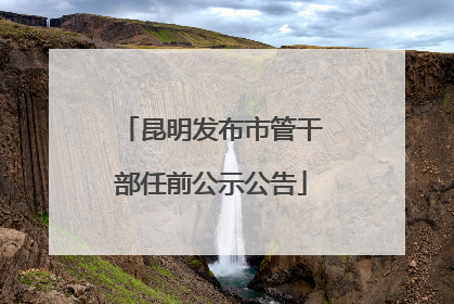昆明发布市管干部任前公示公告