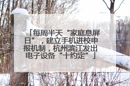 每周半天“家庭息屏日”，建立手机进校申报机制，杭州滨江发出电子设备“十约定”