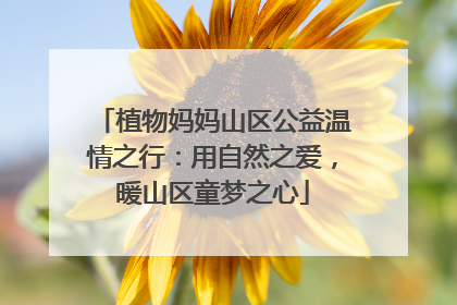 植物妈妈山区公益温情之行：用自然之爱，暖山区童梦之心
