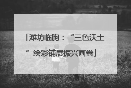 潍坊临朐：“三色沃土”绘彩铺展振兴画卷