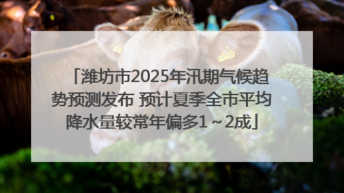 潍坊市2025年汛期气候趋势预测发布 预计夏季全市平均降水量较常年偏多1～2成