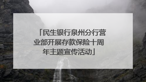 民生银行泉州分行营业部开展存款保险十周年主题宣传活动