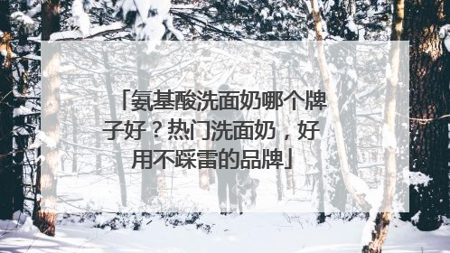 氨基酸洗面奶哪个牌子好？热门洗面奶，好用不踩雷的品牌