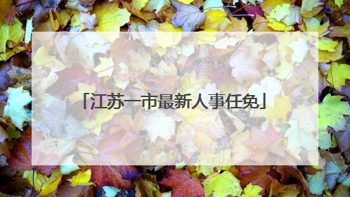 江苏一市最新人事任免