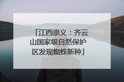 江西崇义：齐云山国家级自然保护区发现蜘蛛新种