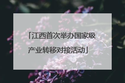 江西首次举办国家级产业转移对接活动