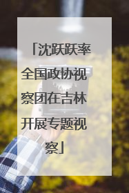 沈跃跃率全国政协视察团在吉林开展专题视察