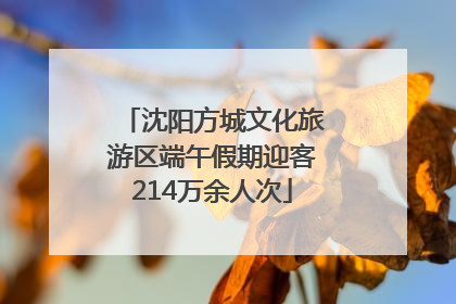 沈阳方城文化旅游区端午假期迎客214万余人次