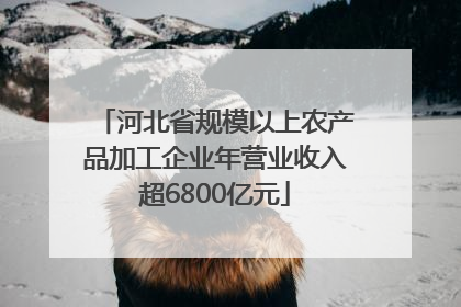 河北省规模以上农产品加工企业年营业收入超6800亿元