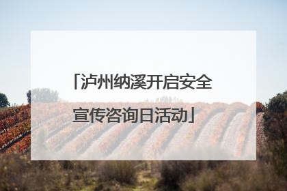 泸州纳溪开启安全宣传咨询日活动