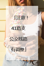 注意！41路支公交线路有调整