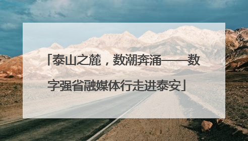 泰山之麓，数潮奔涌——数字强省融媒体行走进泰安