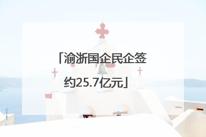 渝浙国企民企签约25.7亿元