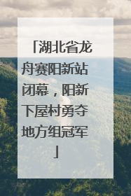 湖北省龙舟赛阳新站闭幕，阳新下屋村勇夺地方组冠军