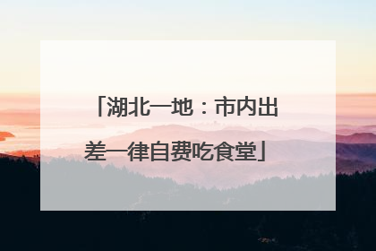 湖北一地：市内出差一律自费吃食堂
