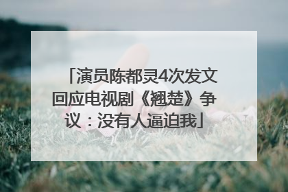 演员陈都灵4次发文回应电视剧《翘楚》争议：没有人逼迫我